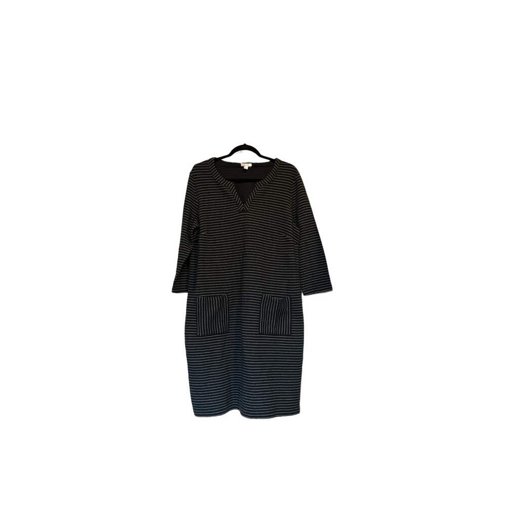 J Jill Navy & White Striped Dress. Size L